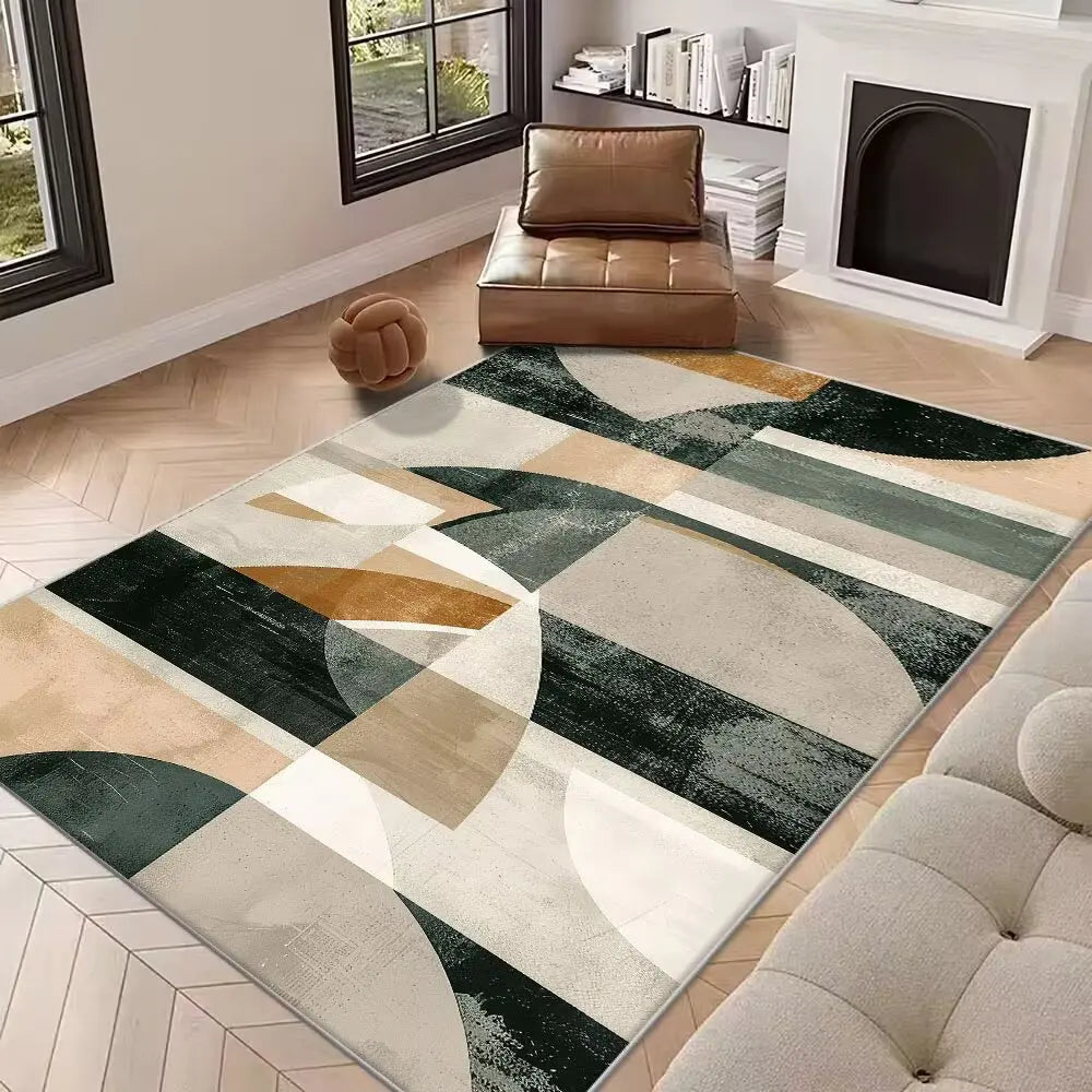 Eprolo Abstract Modern Large Living Room Rug Non Slip Washable For Home