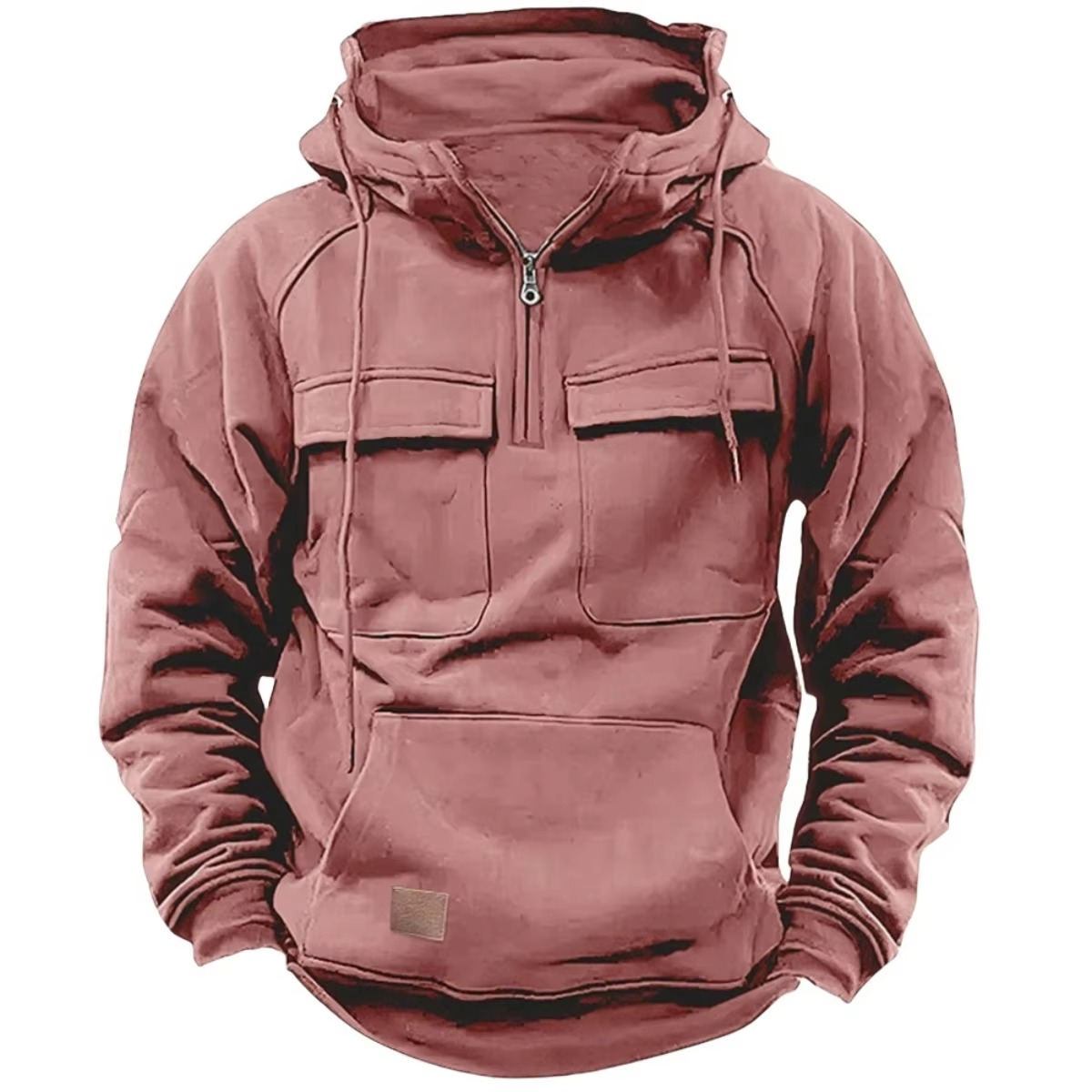 Street-Wave Men's Thick Hooded Sweatshirt With Multiple Pockets For Outdoor Warmth And Everyday Wear