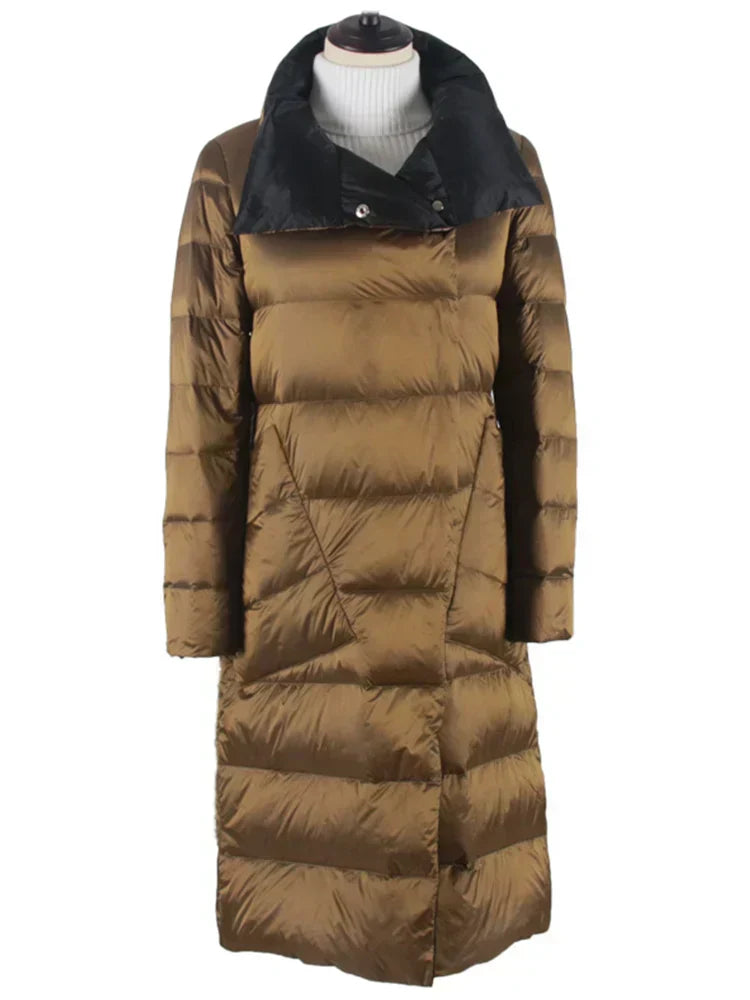 Streetwave Womens Long Plaid Puffer Coat With Heat Retention And Practical Pockets For Winter