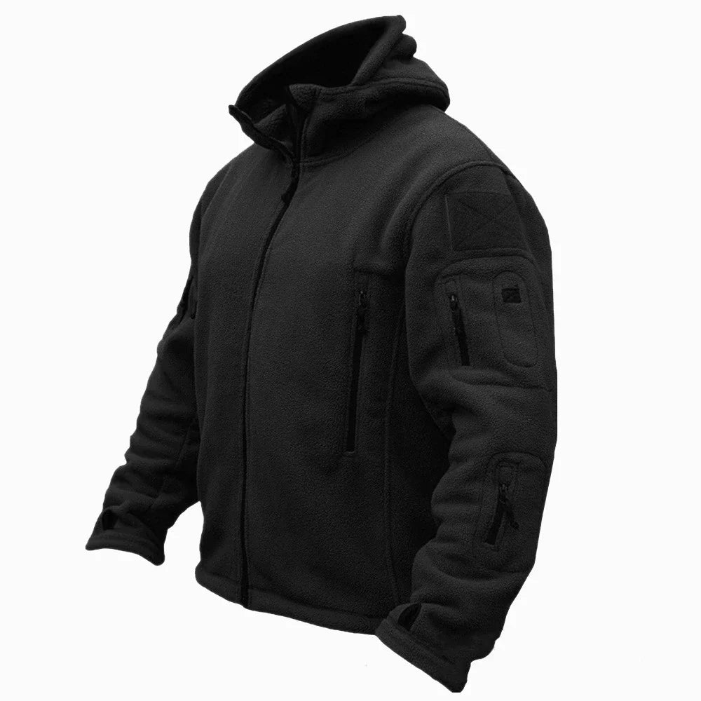 Street-wave Tactical Fleece Hoodie Jacket For Outdoor Adventurers Durable Warmth And Comfort