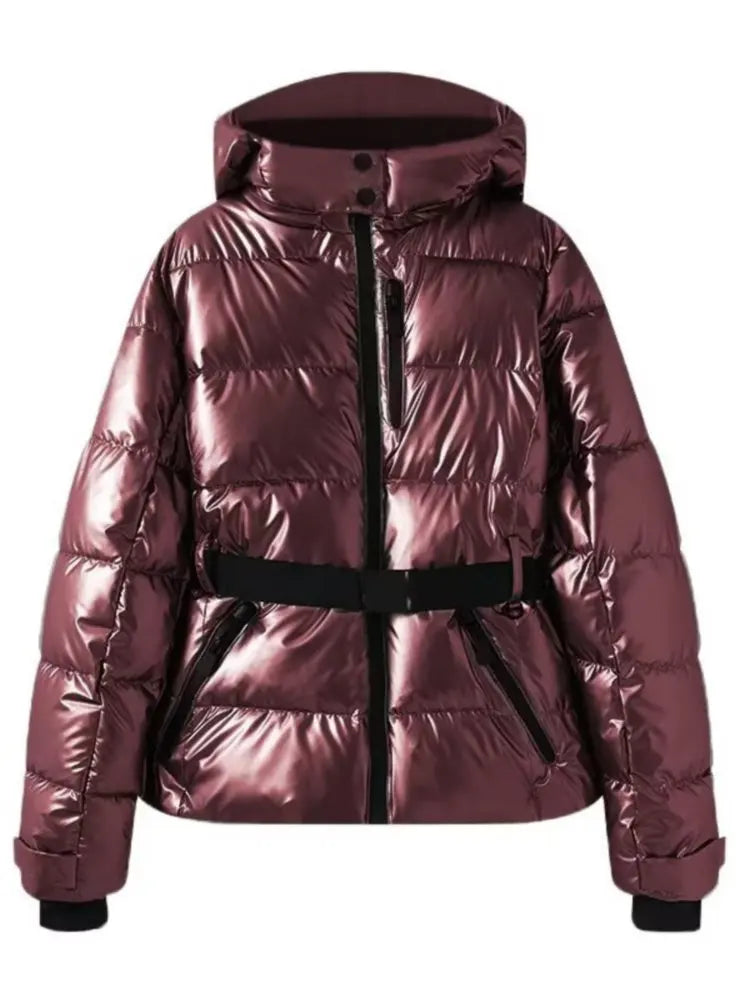 Streetwave Women Ski Jacket Belted Fit Hood Winter Warmth
