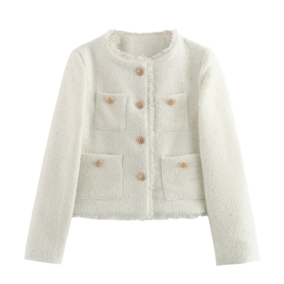 Streetwave Classic Tweed Blazer Wool Blend For Women Timeless Chic And Effortless Versatility