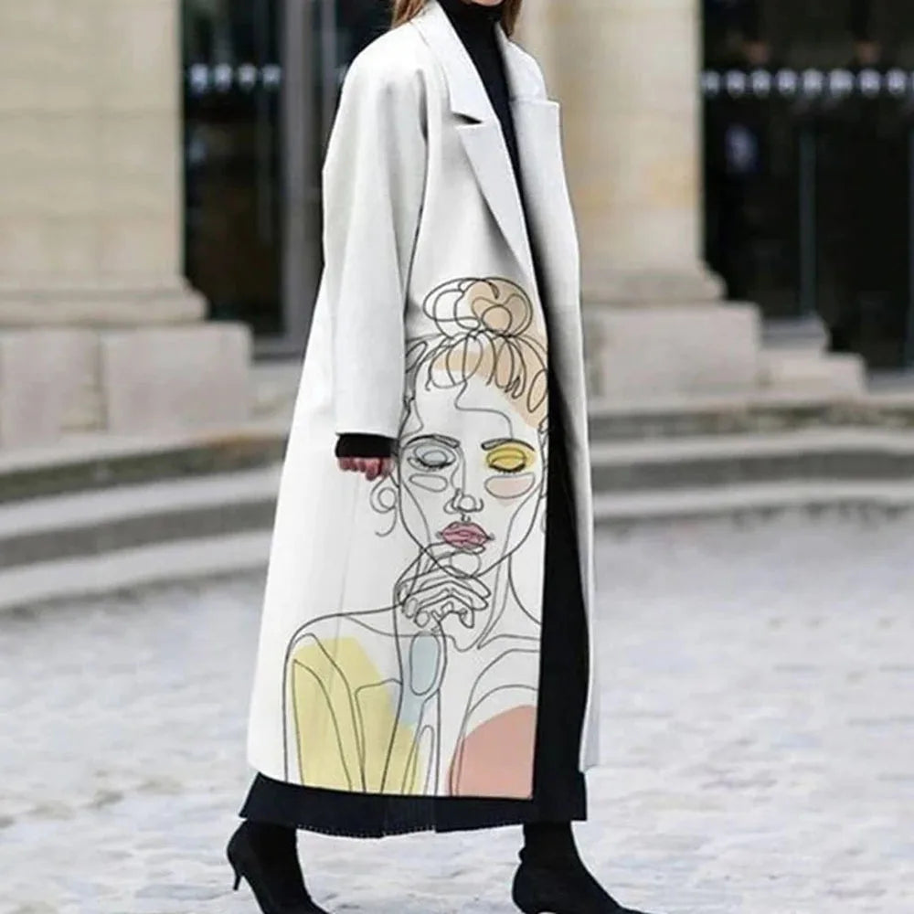 Street-wave Oversized Coat for Women, Color Block Design, Versatile Chic Comfort