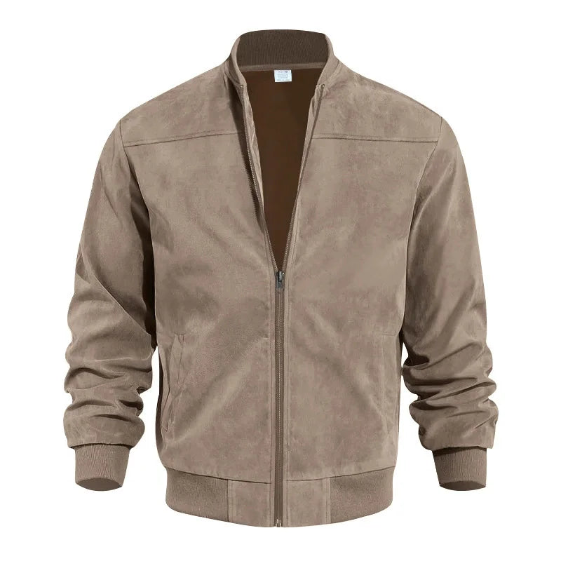 Street-Wave Noah Suede Bomber Jacket Men Premium Texture