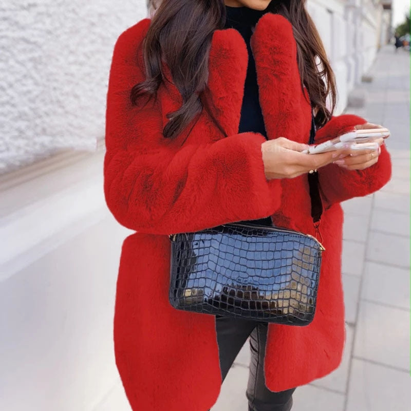 Street Wave Lux Faux Fur Coat For Women Ultra Warm Winter Outerwear With Premium Soft Fur
