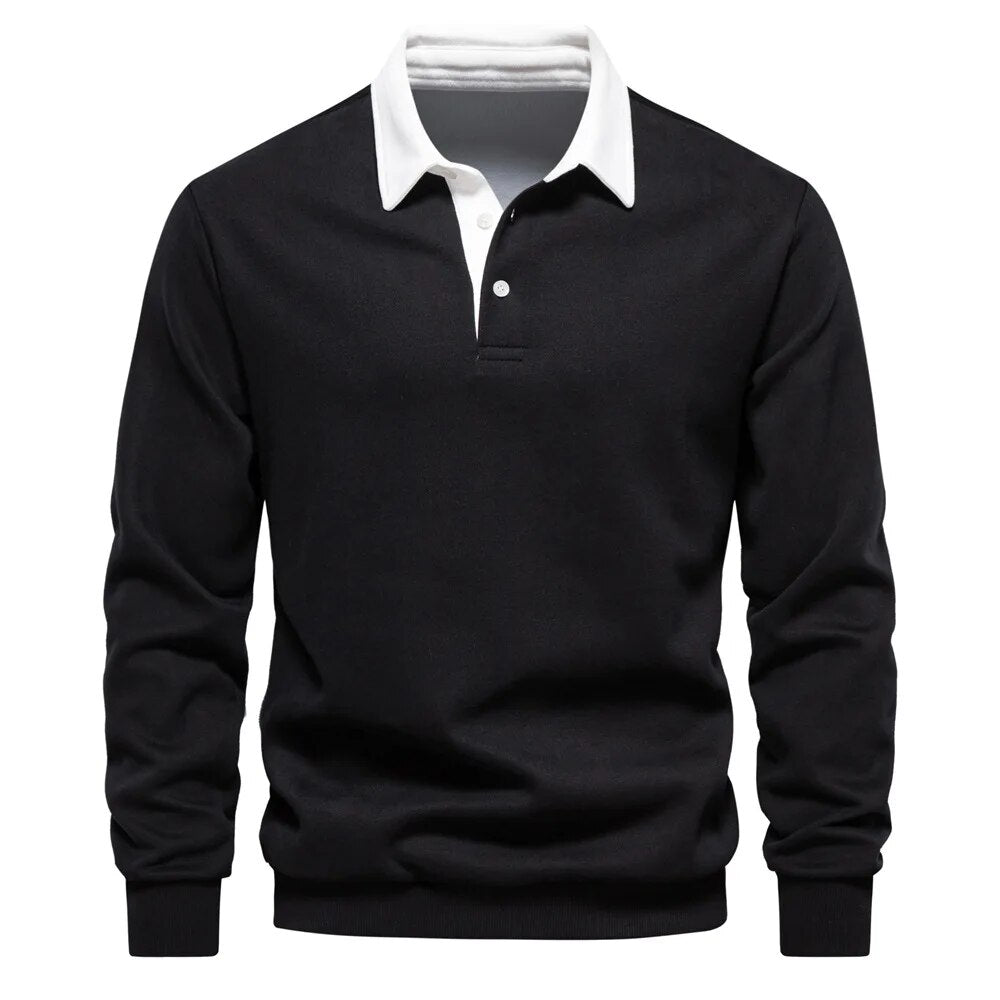Pierre Cotton Polo Knit Sweater With Collar For Men Premium Warm Comfort And Classic Style