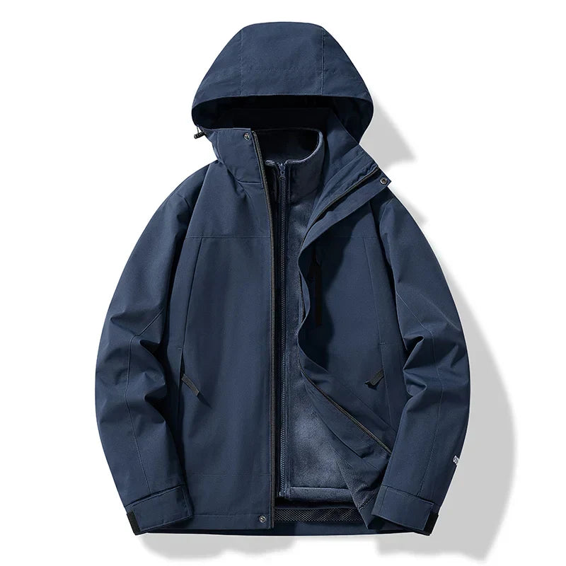 Street-wave Women's Ski Jacket With Hood Two-Tone Design For Outdoor Enthusiasts
