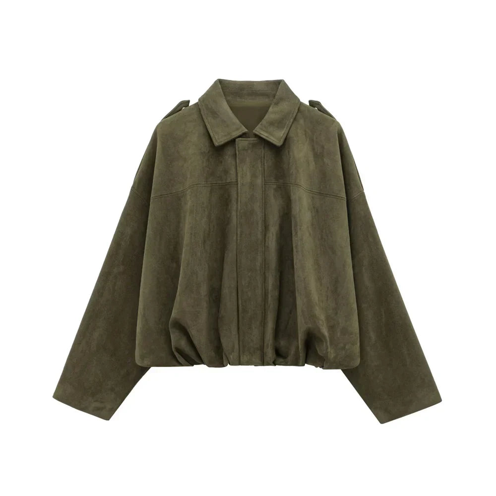 Street Wave Luna Faux Suede Jacket Unisex Oversized Coat