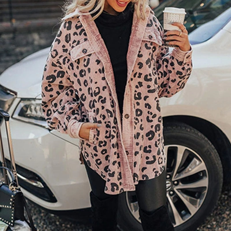 Streetwave Leopard Print Sherpa Jacket For Women All Season Cozy Warm Trendy Outerwear
