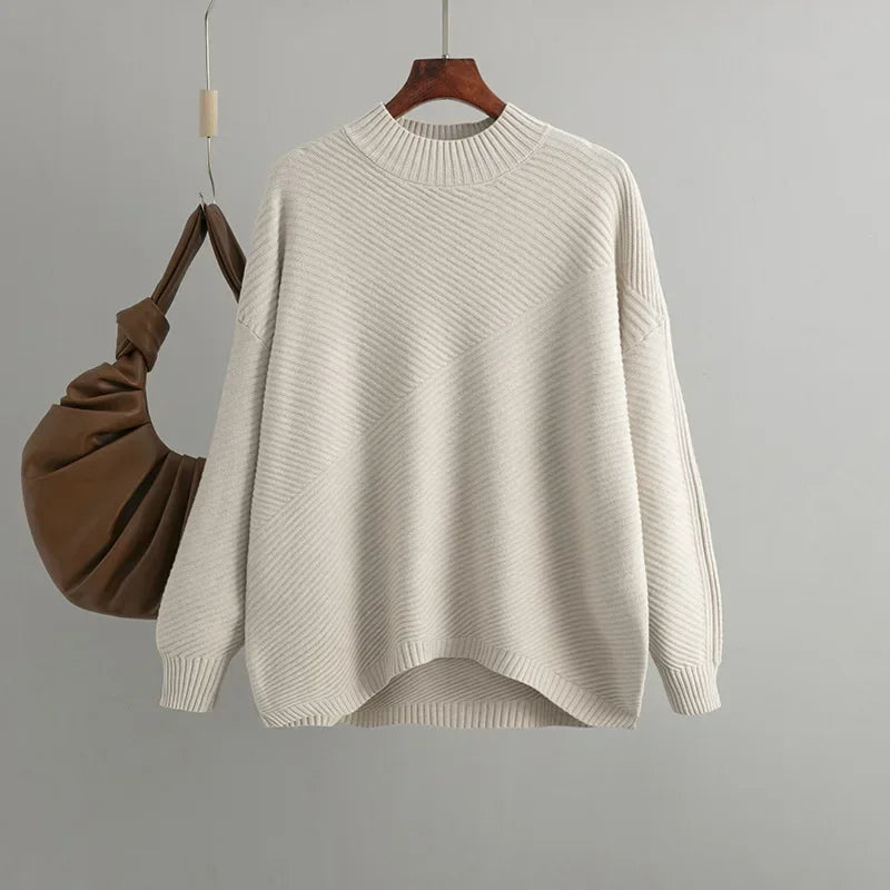 Vintage Knit Sweater Street Wave For Women Cozy Modern Fall Winter Pullover All Day Comfort