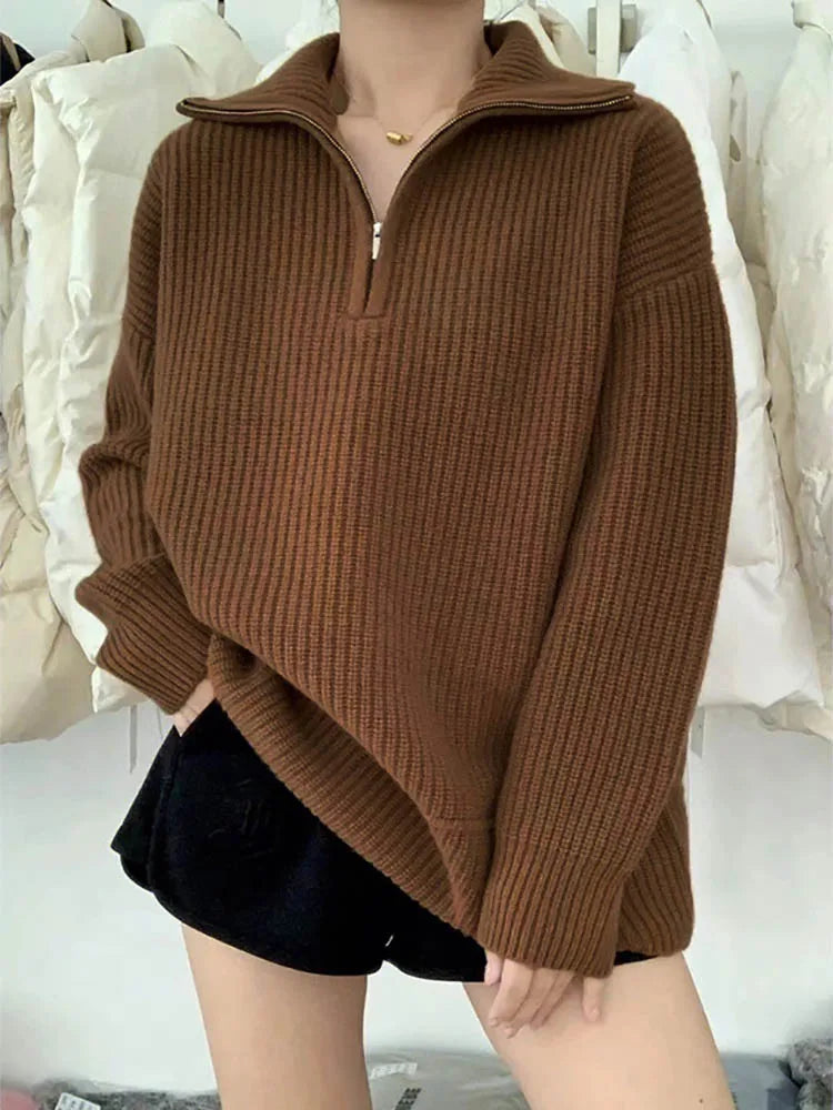 Street-Wave Knit Pullover For Women Ultra Comfortable Cozy Yet Chic Everyday Wear