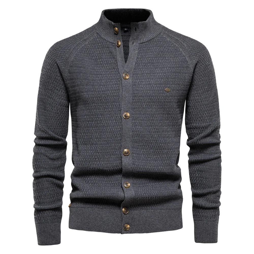 Streetwave Knitted Cardigan With Button Front For Layering Elegant Comfort For Men