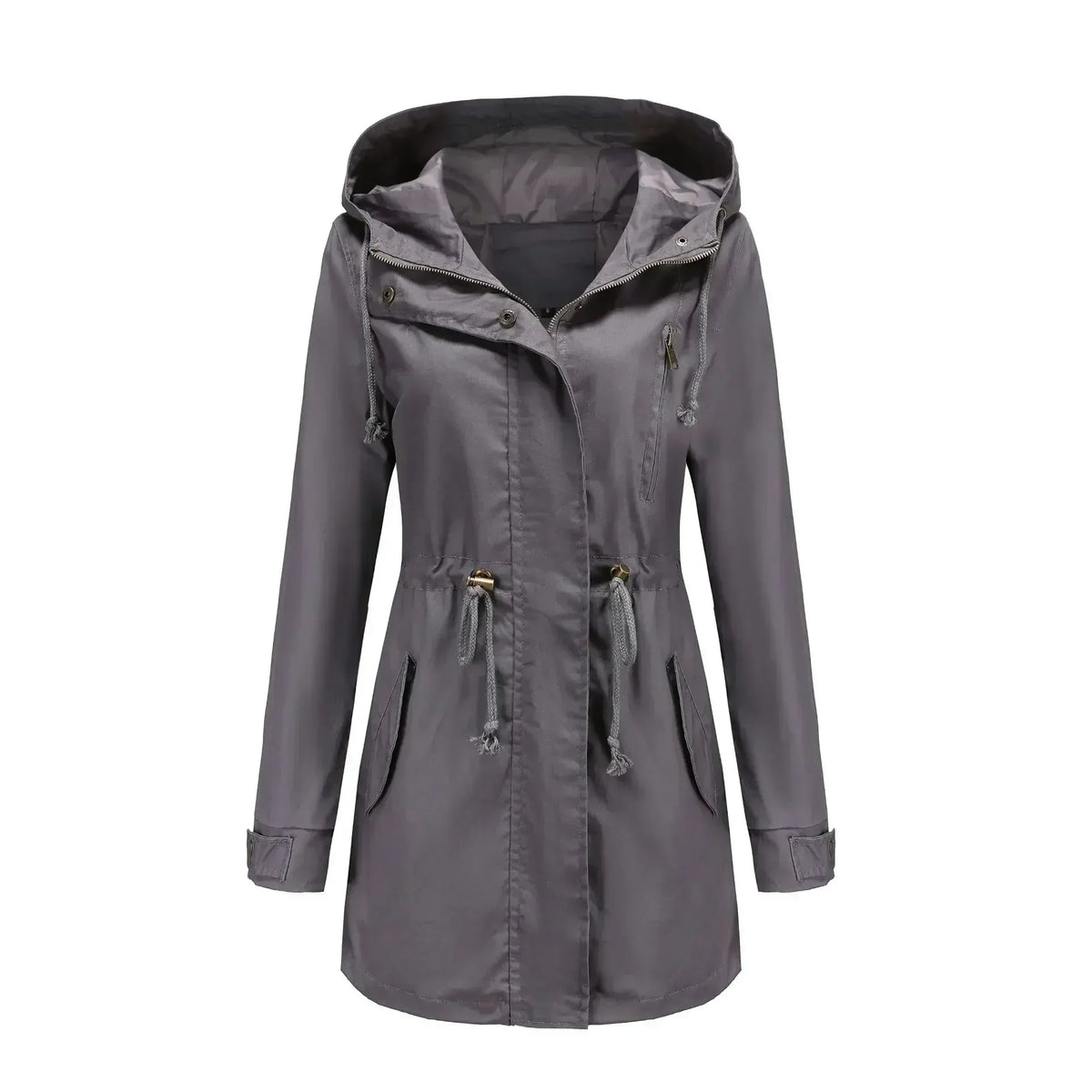 Stree Wave Ropa Street Wave Womens Casual Parka Coat With Drawstring Waist Front Zip P ...
