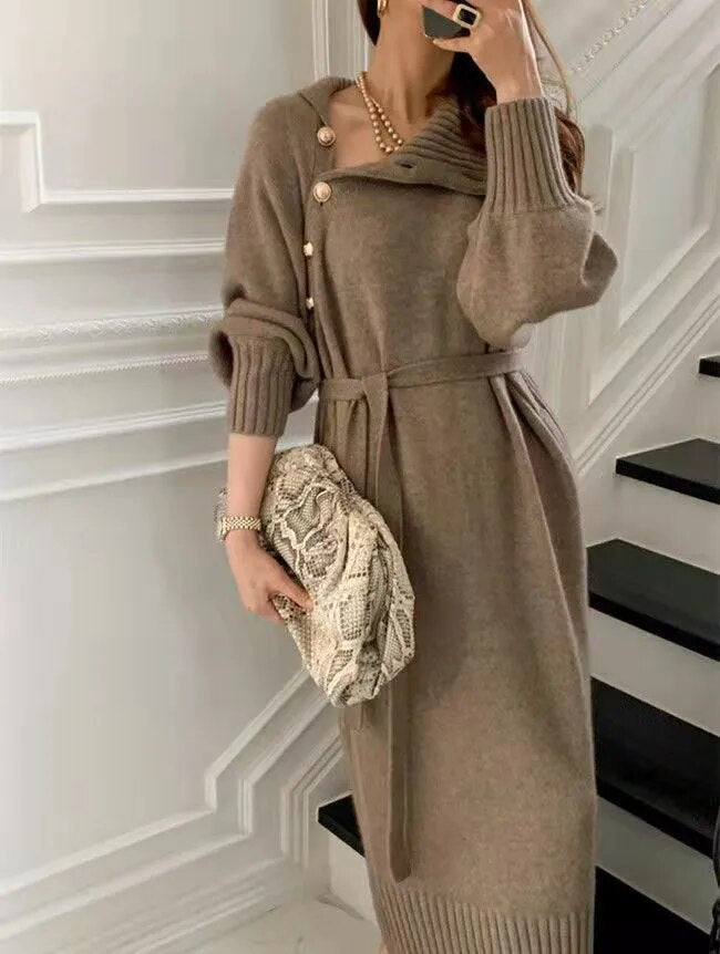 Streetwave Nora Dress Turtleneck Pencil Dress Elegant Sexy Long Sleeve For Work And Date Nights