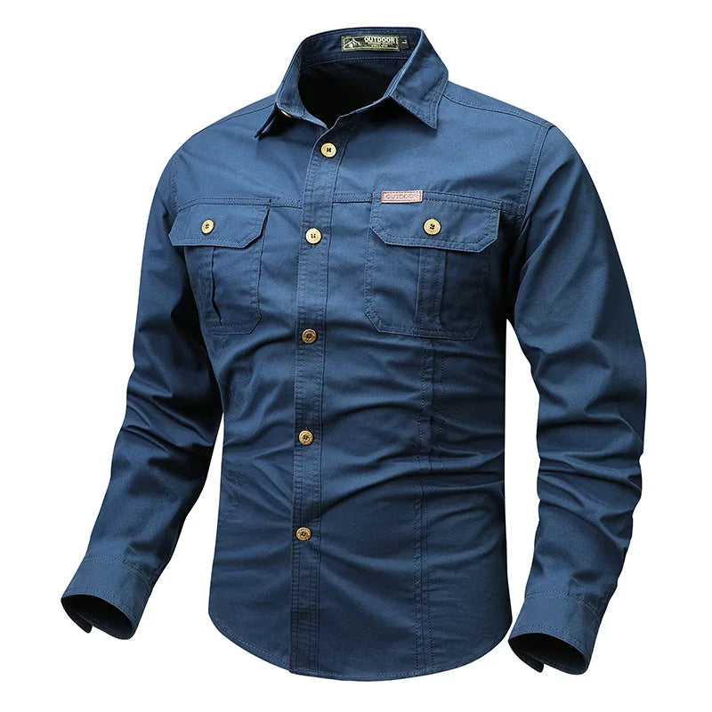 Street-Wave Gabriel Men's Outdoor Utility Shirt With Durable Fabric And Pockets