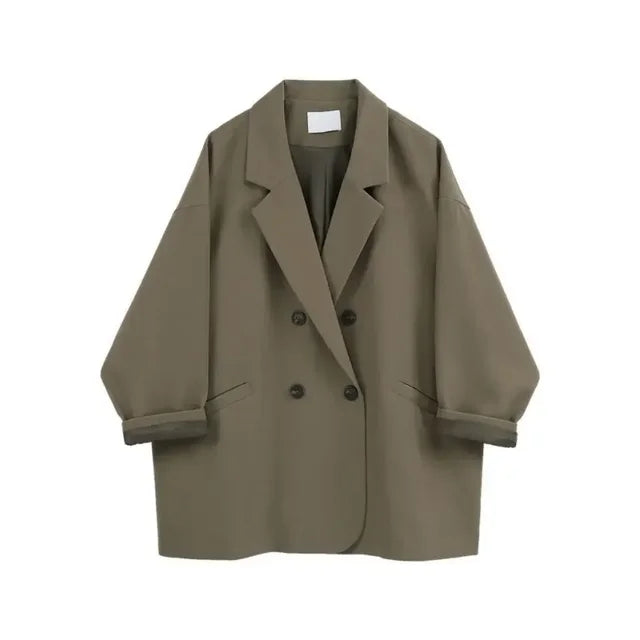 Oversized Double-Breasted Blazer Street-Wave For Modern Professionals Effortless Polished Style