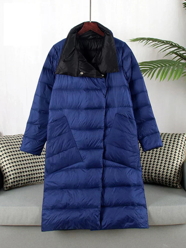 Streetwave Womens Long Plaid Puffer Coat With Heat Retention And Practical Pockets For Winter