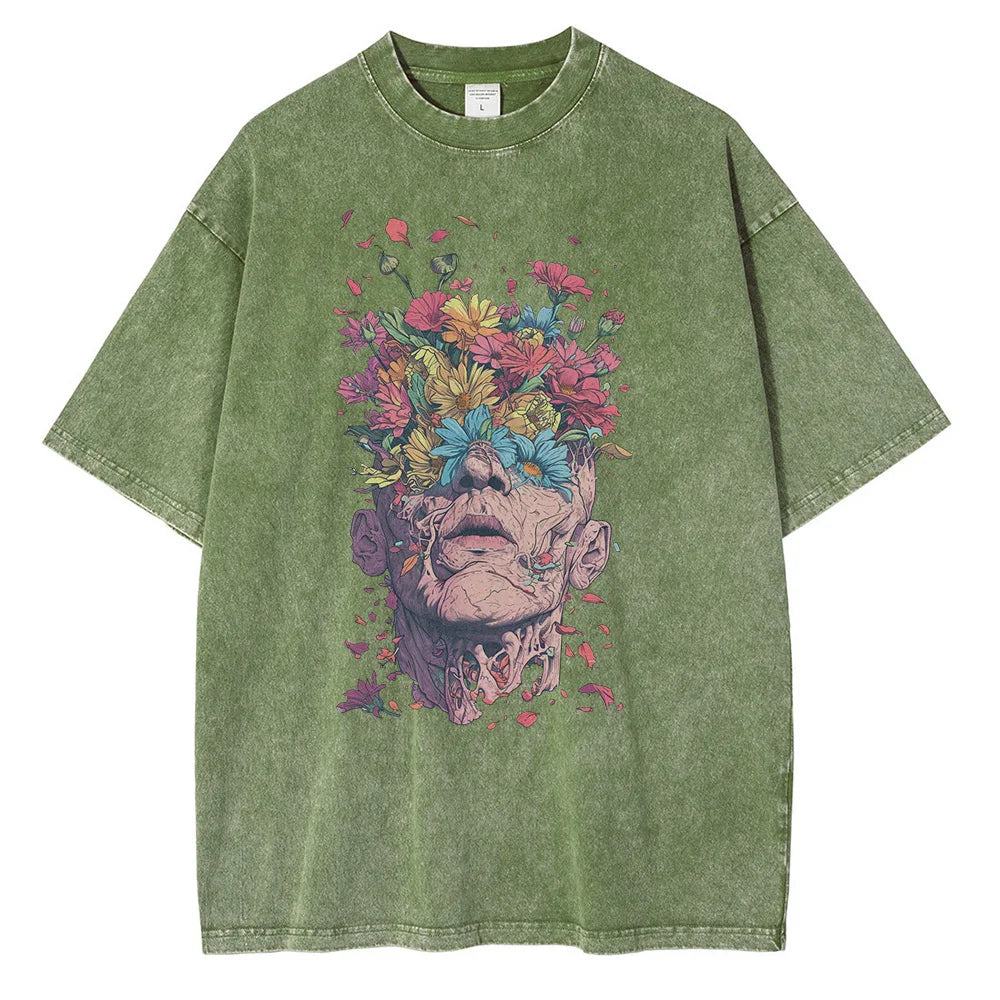 Street-Wave Titan Bloom Graphic T Shirt Premium Cotton Oversized Fit Breathable Comfort With Intricate Design