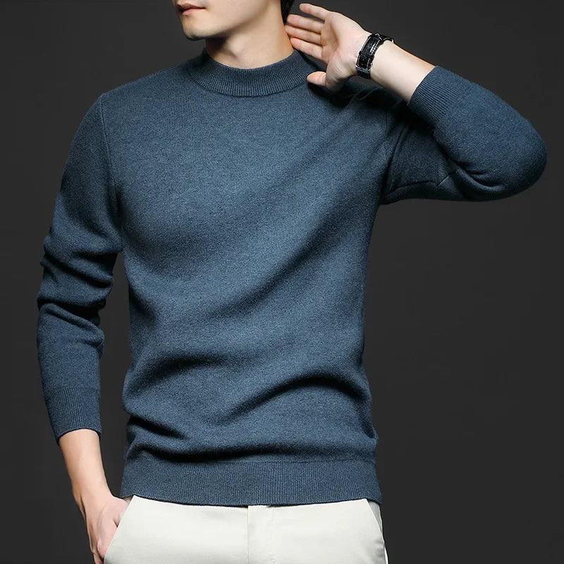 Knit Crewneck Sweater Street-wave for Men Timeless Comfort and Versatile Everyday Essential