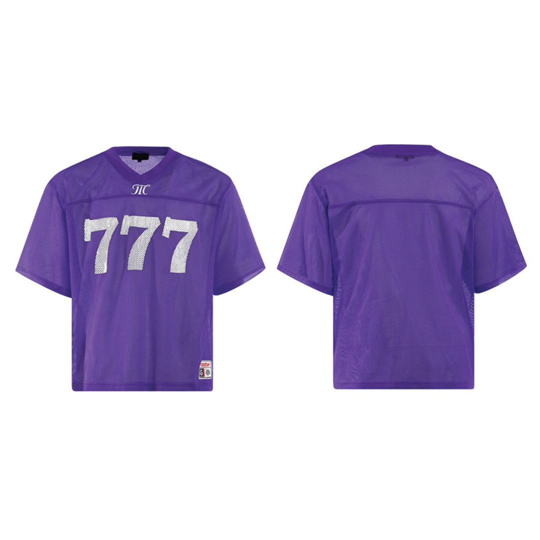777 Mesh Football Jersey Cropped Breathable Quick Dry Polyester V Neck Silhouette