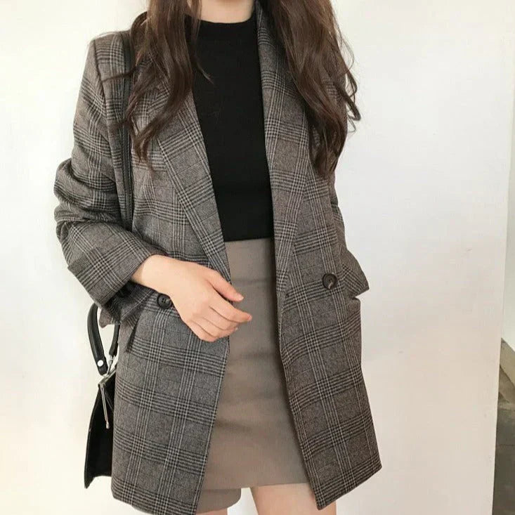 Street-wave Plaid Blazer For Men And Women Elegant Comfort Premium Materials Versatile Office To Evening Wear