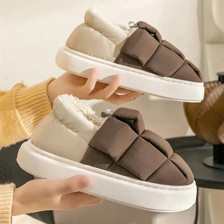 Street Wave Insulated Winter Slippers With Water Repellent Exterior Cushioned Interior Velcro Closure For Women