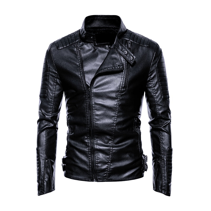 Street Wave Leather Jacket Ryan Storm Waterproof Biker Style For Men Adventure Ready
