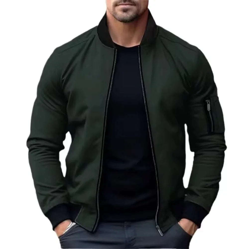 Street-Wave Maverick Bomber Jacket For Men Windproof With Durable Zipper And Soft Interior Lining Year Round