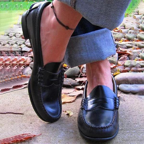 MALINA Orthopedic Slip-Ons For Women Leather Comfort Insole Durable Style With Padded Insole For All Day Comfort