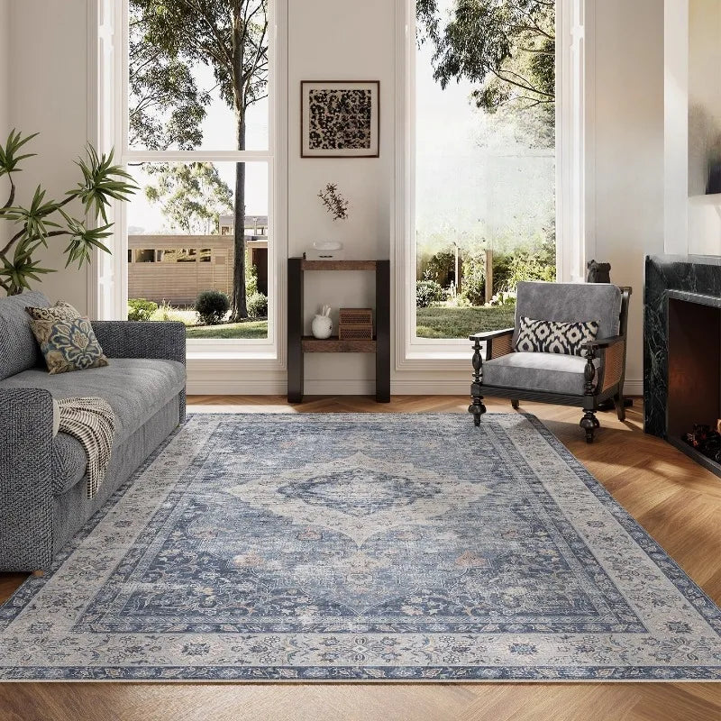 Eprolo Pink Vintage Nordic Style Rug Washable Non Slip