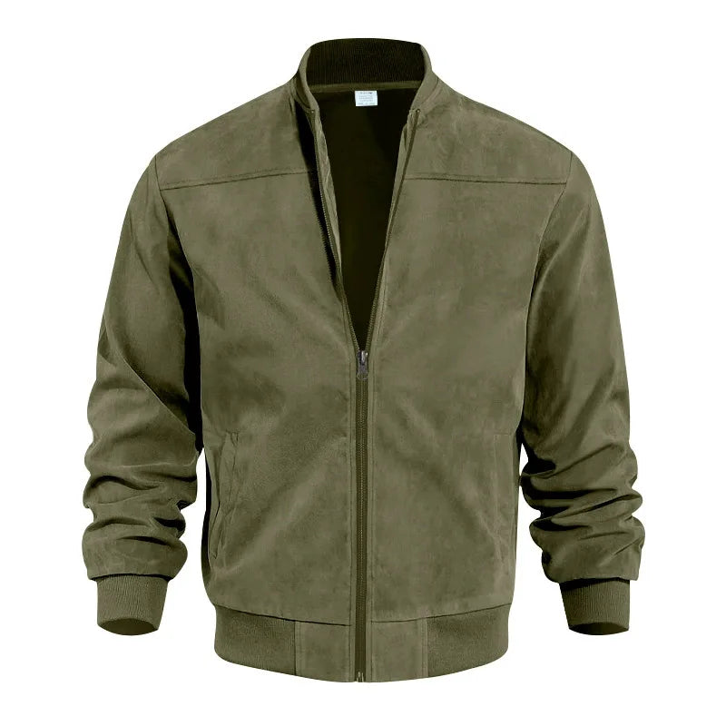 Street-Wave Noah Suede Bomber Jacket Men Premium Texture