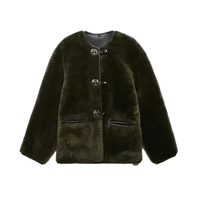 Street-wave One Button Cozy Coat For Women With Premium Warmth And Breathable Fabric