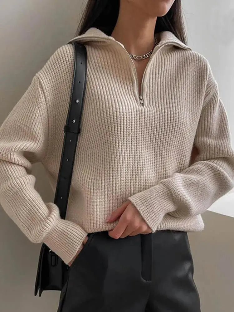 Street-Wave Knit Pullover For Women Ultra Comfortable Cozy Yet Chic Everyday Wear