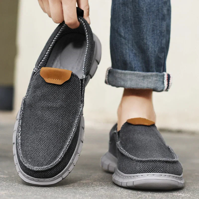 PrimeWalk Men's Slip-On Shoes By Street-Wave, Breathable Canvas For Everyday Comfort