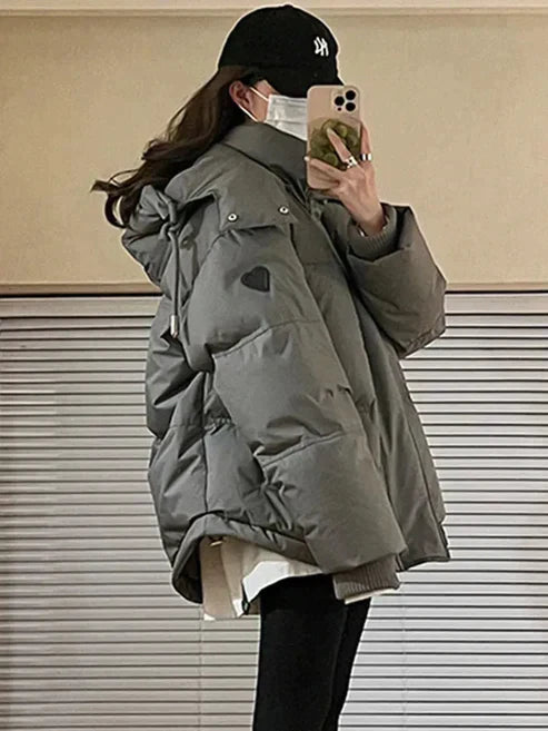 Streetwave Womens Padded Winter Jacket With Hood Thick Insulation And Zippered Pockets
