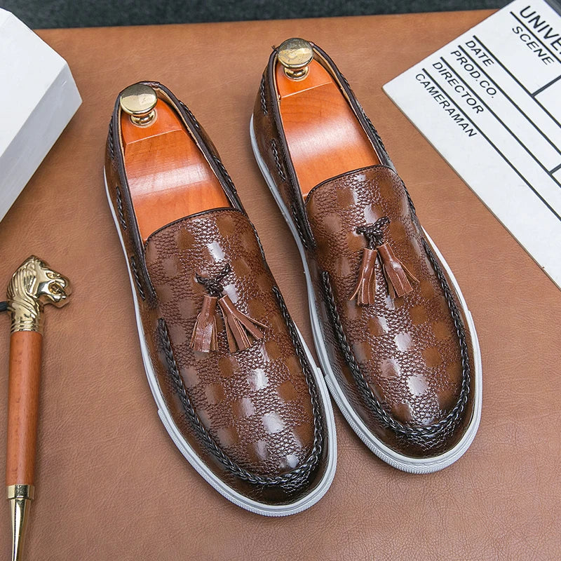 UrbanClassics Snakeskin Loafers For Men Retro Slip-On Comfort Premium Leather Look Everyday Casual Style