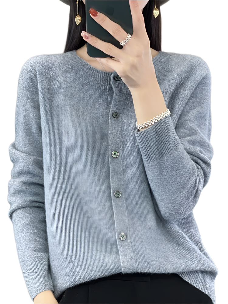 Street-Wave Women Knit Cardigan Jacket Warm Cozy Premium Materials Button Front Winter Essential