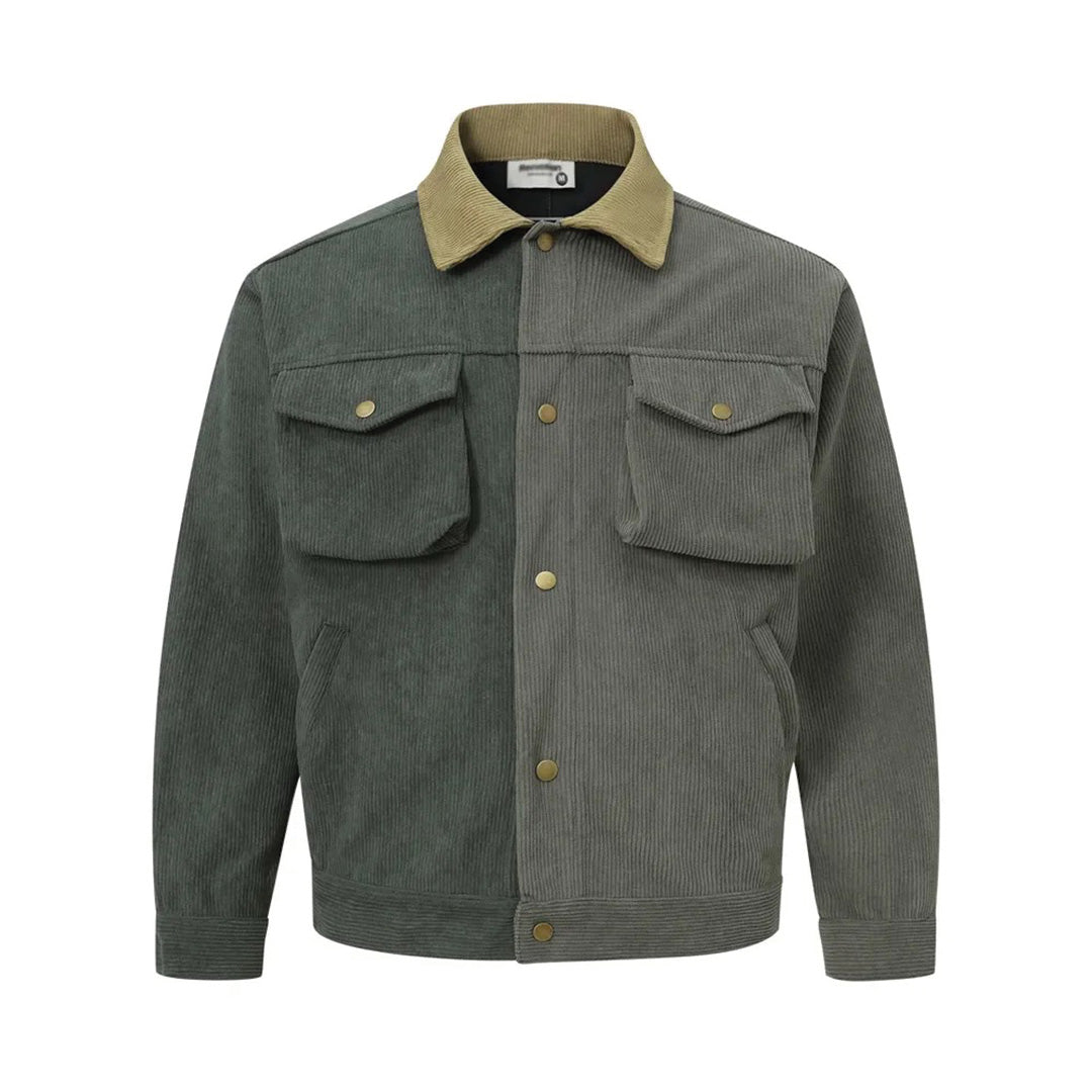 Color Block Corduroy Jacket