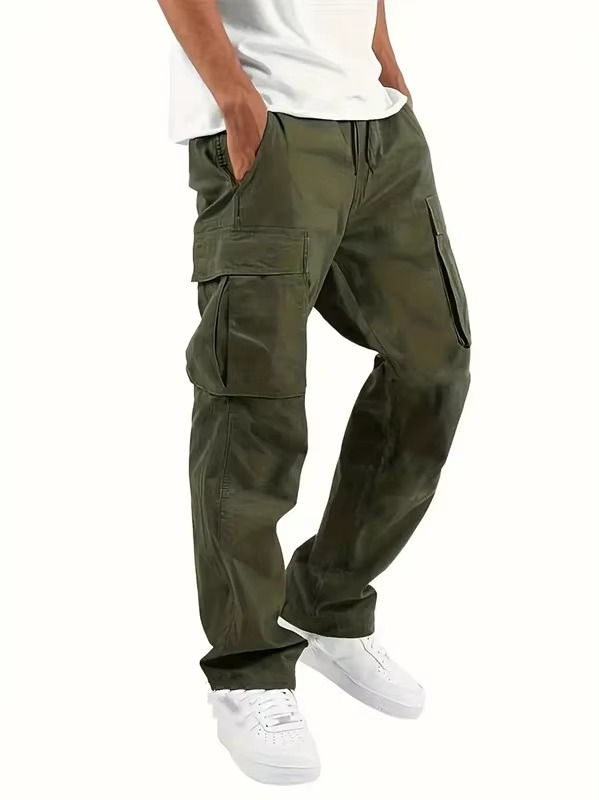 Street-Wave Men's Relaxed Fit Cargo Jogger Pants With Drawstring Waist For Everyday Comfort