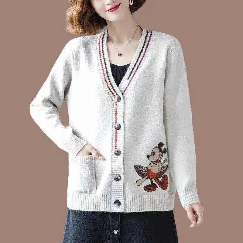 Streetwave Knit Vest for Kids Cozy Cartoon Embroidery Cardigan With Front Button Closure Playful Colorful Design