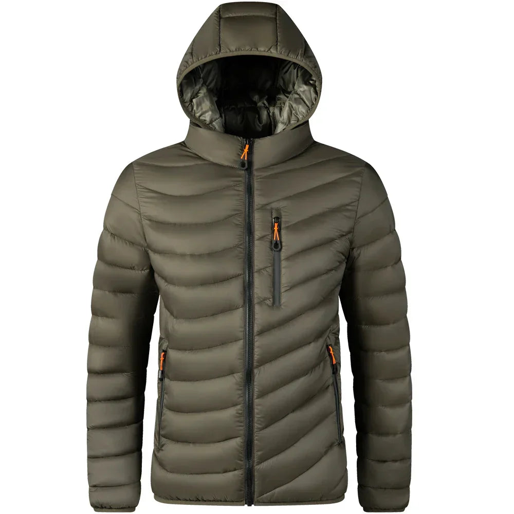 Street-wave Lightweight Hooded Puffer Jacket for Unisex All-Season Warmth and Practical Comfort