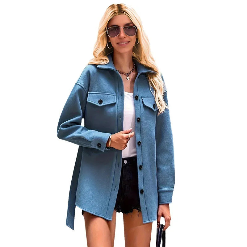 Street-Wave Belted Wool Coat For Women With Notch Lapel Elegant Timeless Outerwear