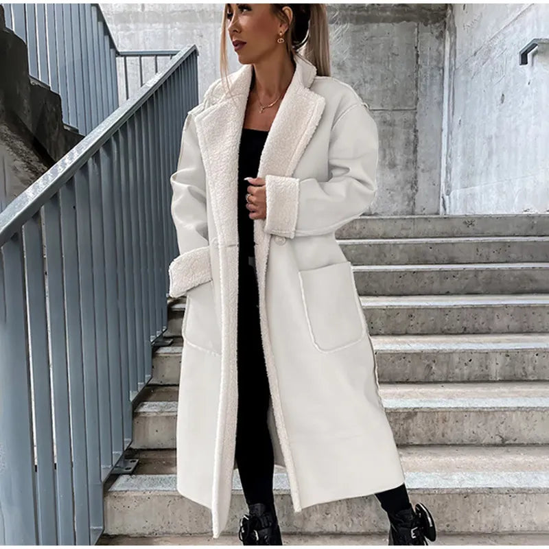 Street-Wave Sherpa Lined Coat For Women Cozy Relaxed Fit With Plush Trim And Durable Materials