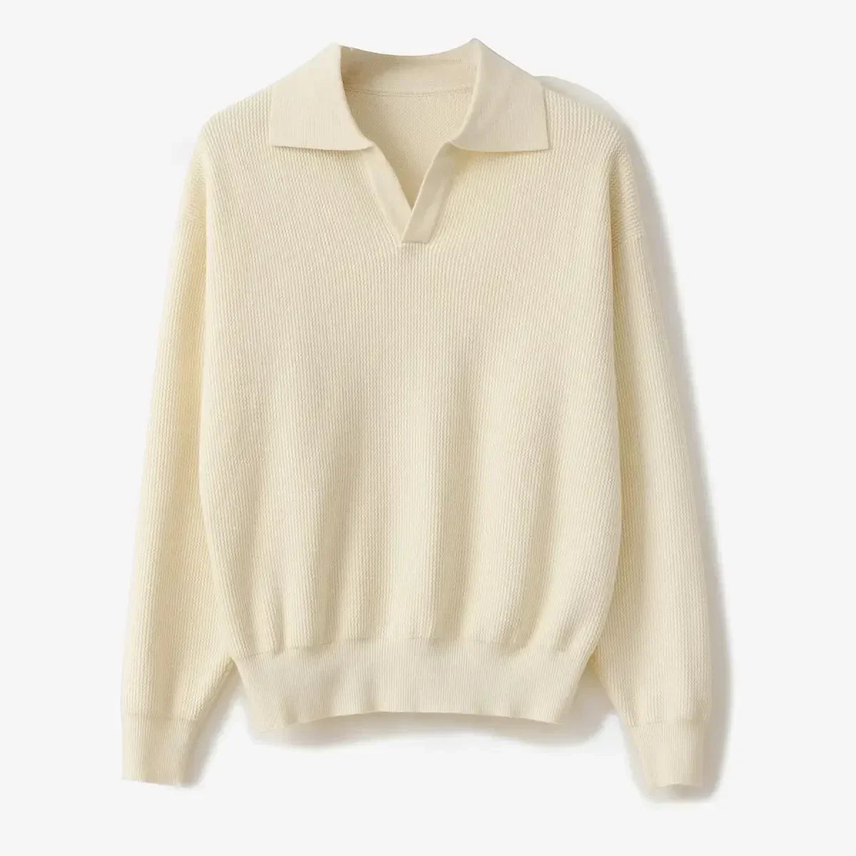 Street-Wave Laidback Luke Wool Polo Knit Sweater For Men Relaxed Fit Soft Wool Blend