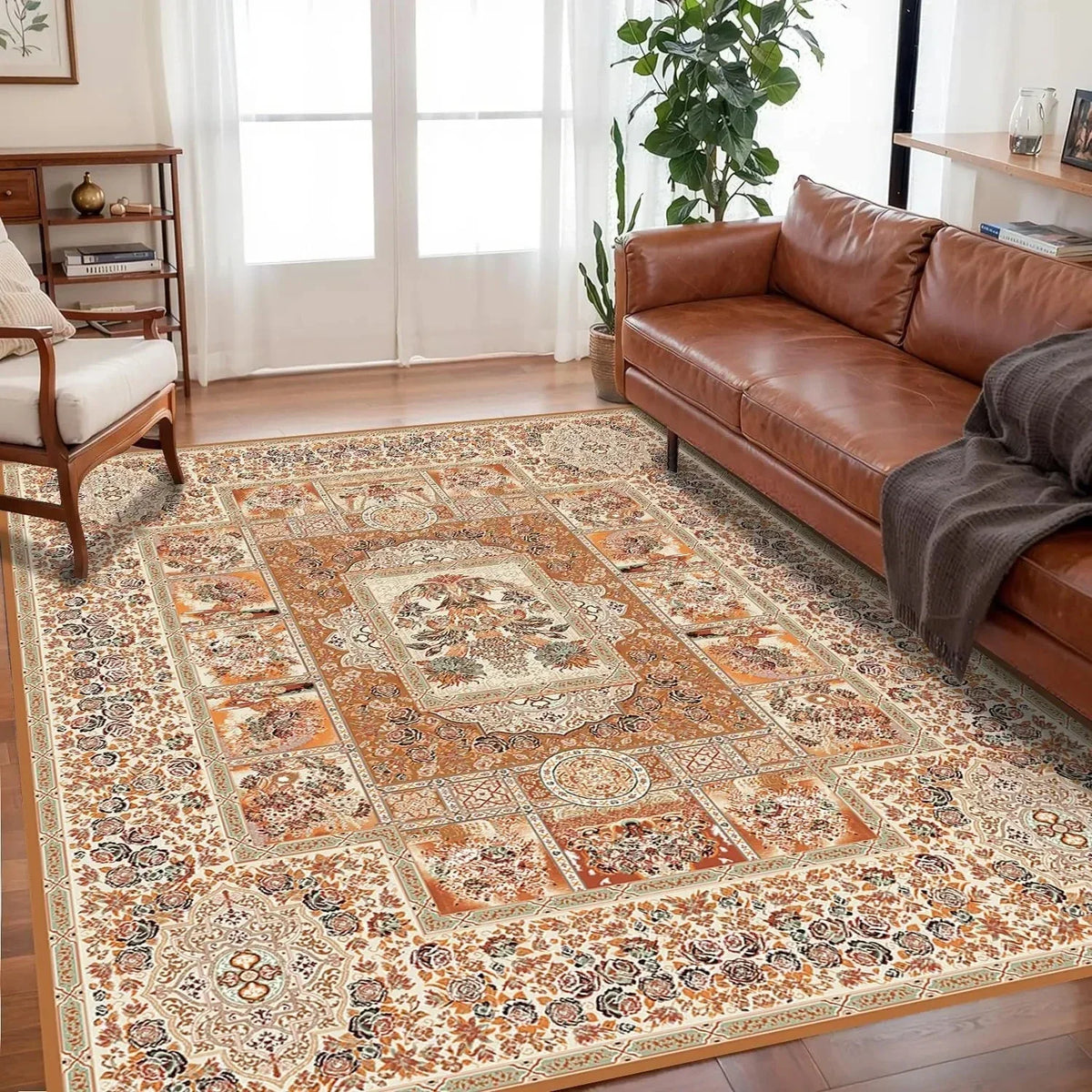 Vikama Bohemian Floor Mat Non Slip Large Living Room Rug For Boho Home Lovers