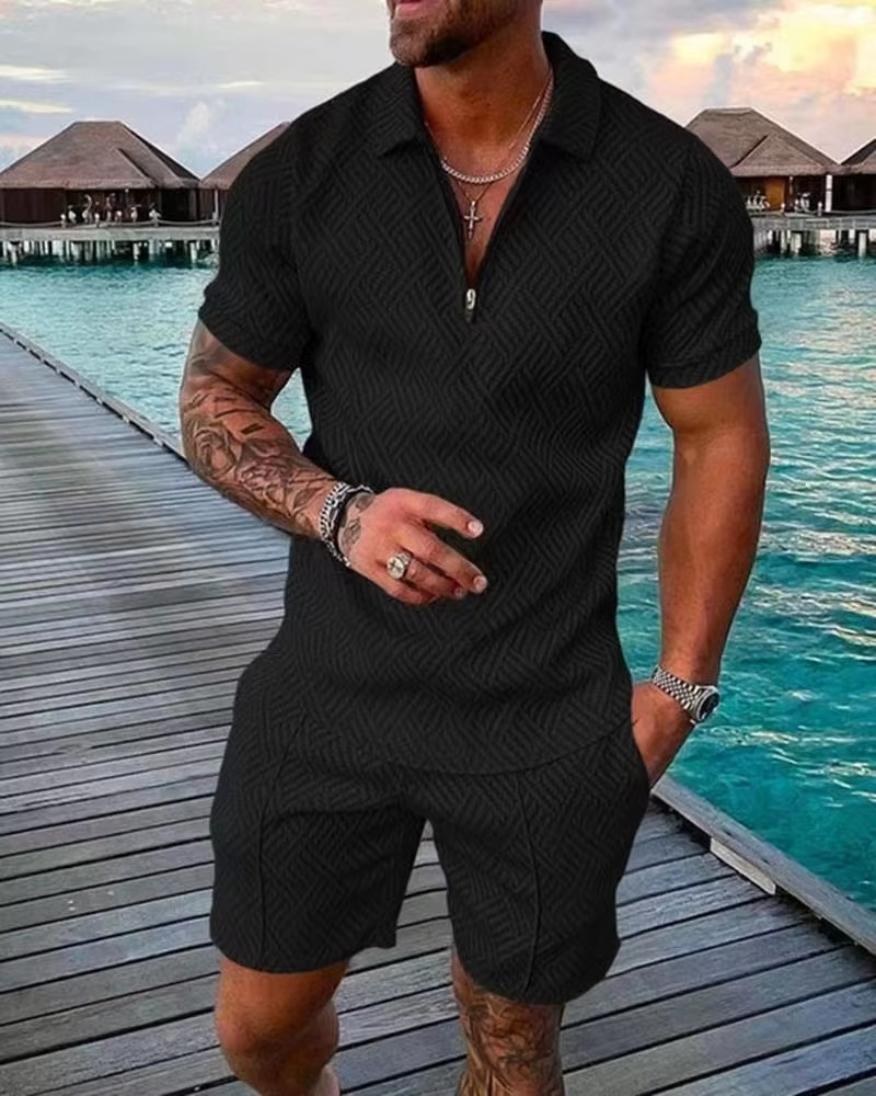 Street-Wave Men's Summer Hawaiian Polo and Shorts Set 3D Printed Streetwear Outfit
