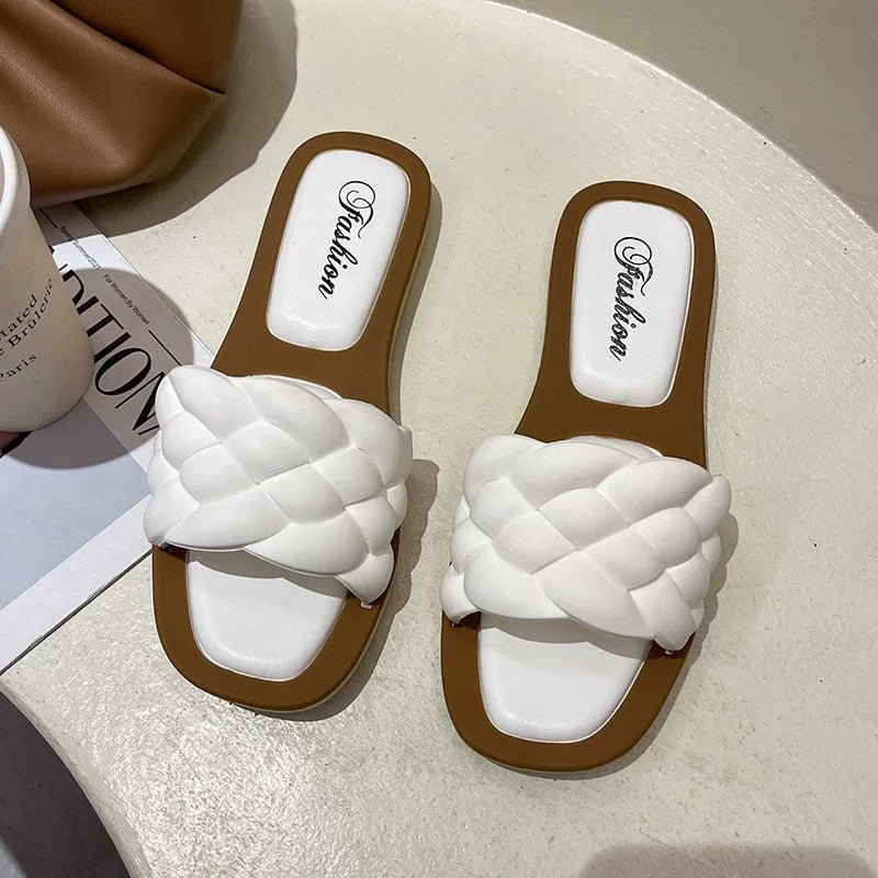 Streetwave Braided Comfort Sandals For Women Stylish Summer Footwear With Cushioned Support