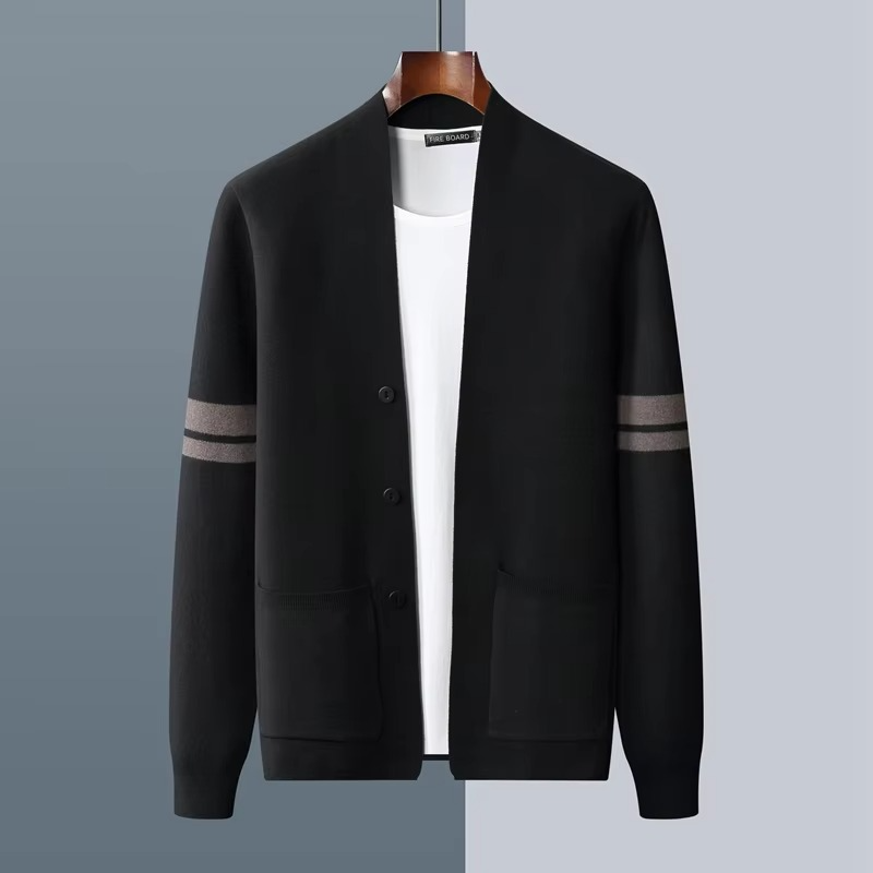 Men's Casual Wool Knit V Neck Cardigan Sweater for Fall and Winter Warm and Comfortable