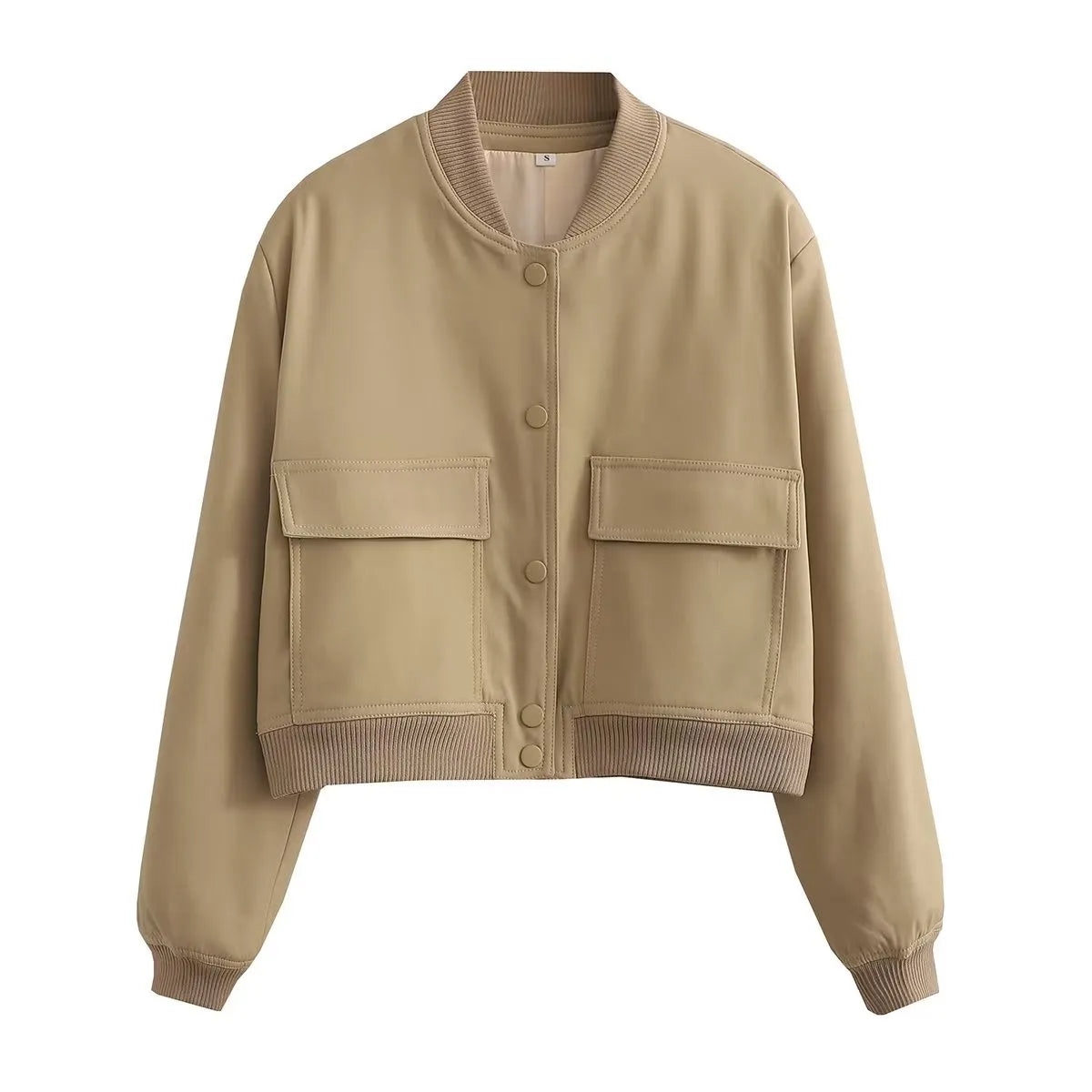Street Wave Women's Bomber Jacket With Sleeves, Soft Breathable Polyester, Elegant Everyday Style