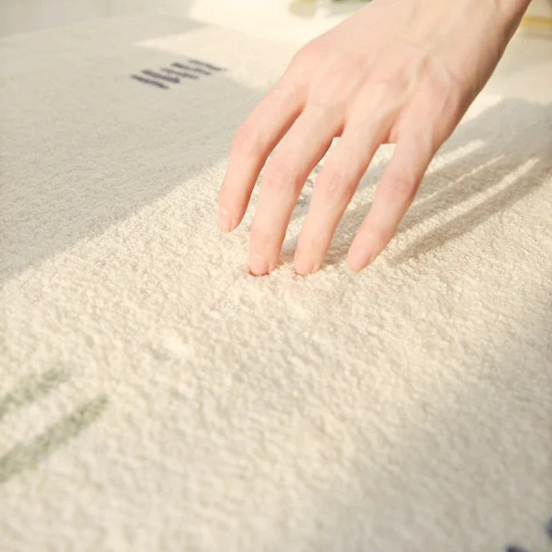 Eprolo Cream Fluffy Cloakroom Rug Non Slip Plush Homeowners